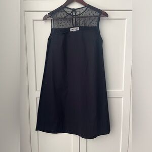 A-TOUT-AGE Sleeveless Shift Dress. Size 8 Cotton Black Lace/ bow detail NWOT